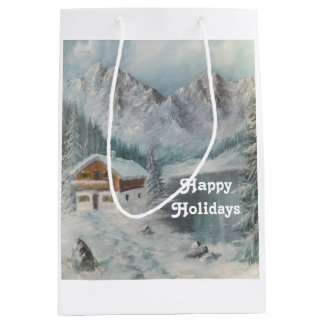 Gift Bag Ann Hayes Oil Painting Bavarian Snow Drea