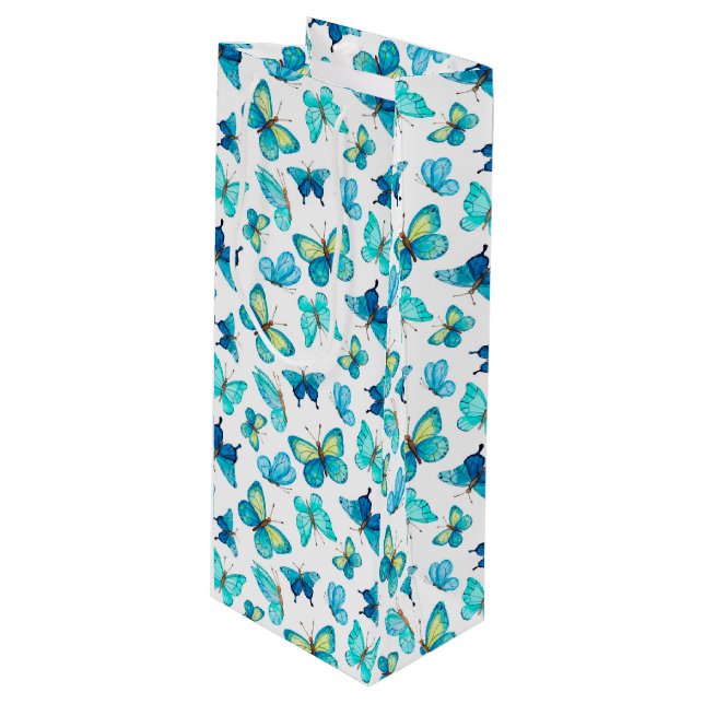 Gift Bag-Butterflies Wine Gift Bag (Front Angled)