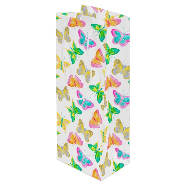 Gift Bag-Butterflies Wine Gift Bag (Back Angled)