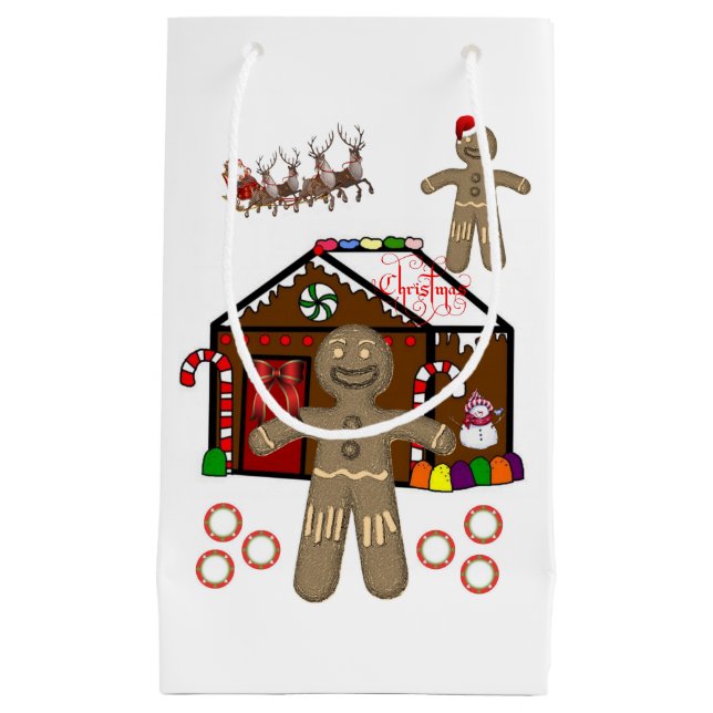 Gift Bag Christmas Gingerbread Man (Front)
