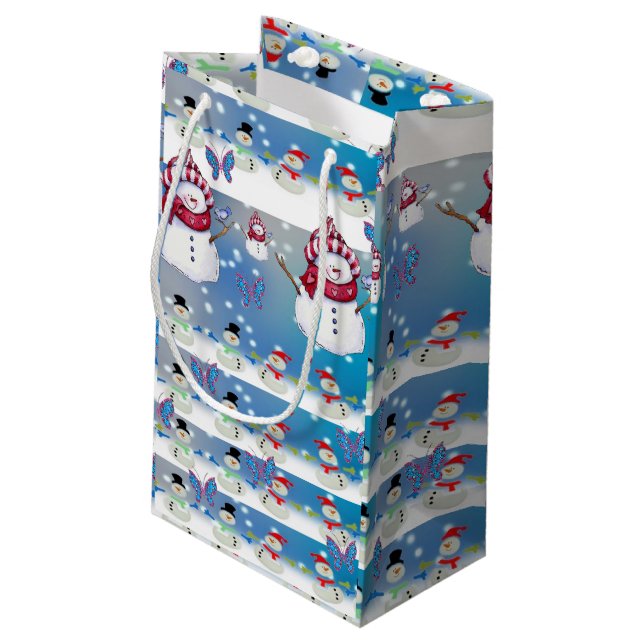 Gift Bag Christmas Snowman (Back Angled)