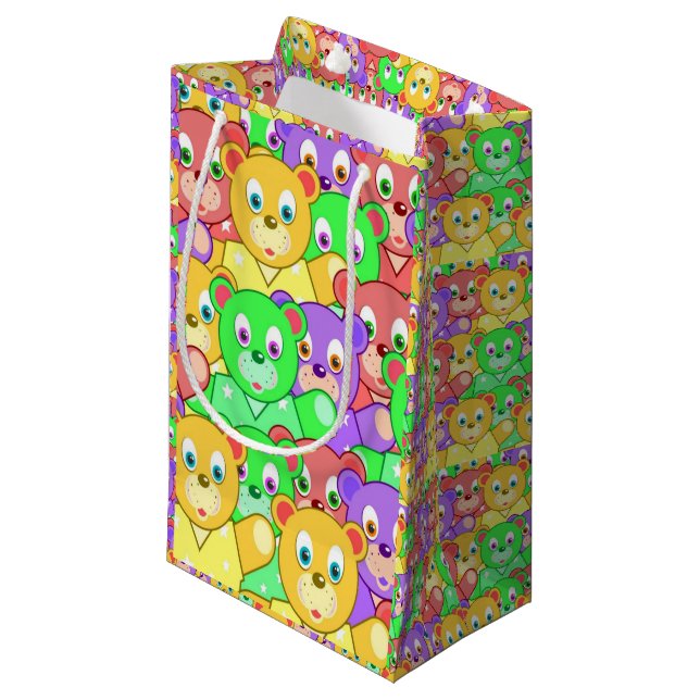 Gift Bag Colourful Teddy Bears (Front Angled)