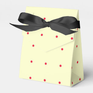 Gift Bag Cream with Red Dots and Black Ribbon Favour Box