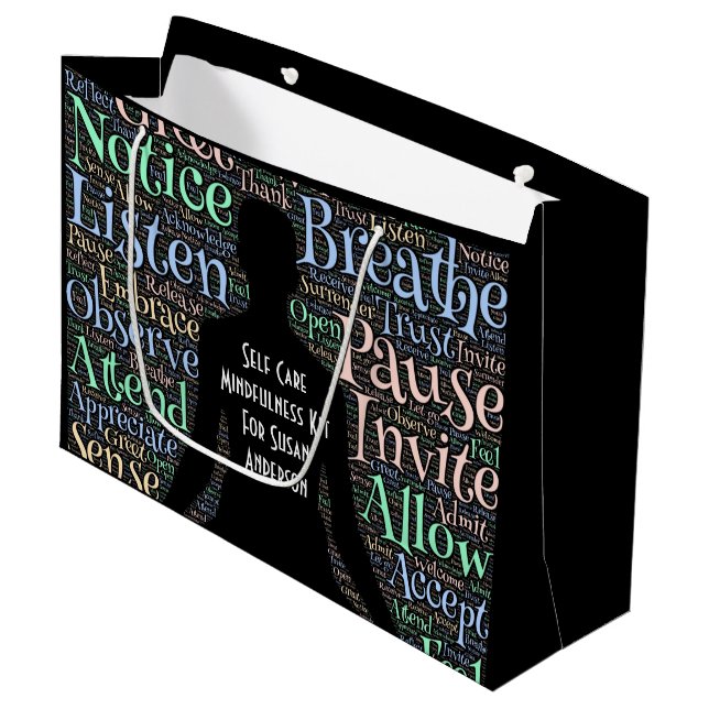 Gift Bag for Self Care Mindfulness Kit (Front Angled)