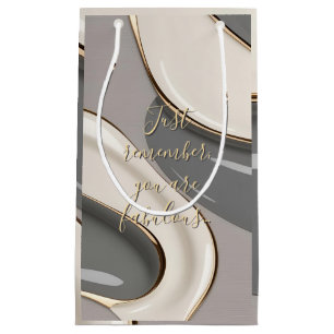 Gift bag in stylish abstract graphic
