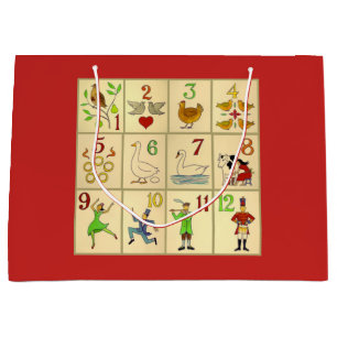Gift Bag - Large, Glossy TWELVE DAYS OF CHRISTMAS