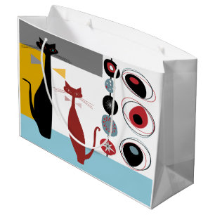 Gift Bag   Mid-Century Modern 2 Cats