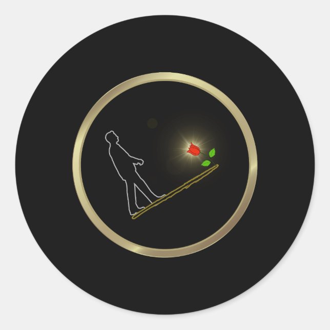 Gift Bag minimal art Classic Round Sticker (Front)