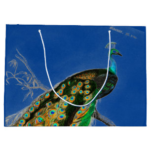 Gift Bag PEACOCK IN BLUE