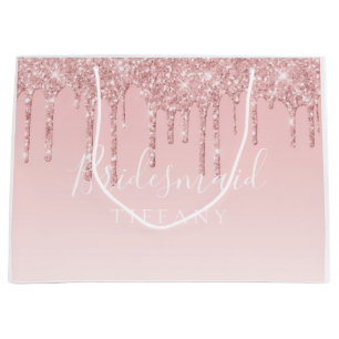 Gift Bag - Pink Glitter Drip Bridesmaid