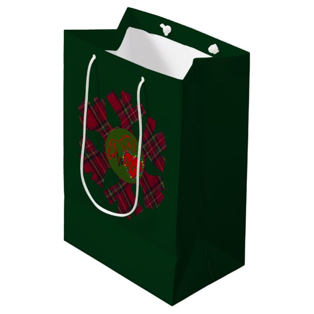 Gift Bag Plaid Snowflake  (Front Angled)