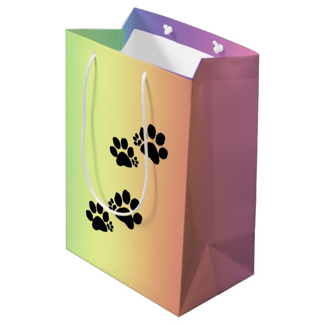 Gift Bag - Polydactyl Paw Prints (Back Angled)