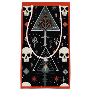 Gift Bag - Tree & Skull (Orange/Red)