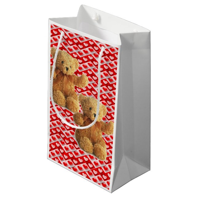 Gift Bag Valentine's Teddy Bear (Front Angled)