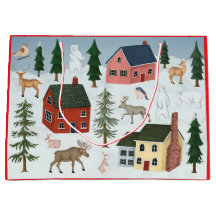 GIFT BAG VILLAGE IN SNOW 