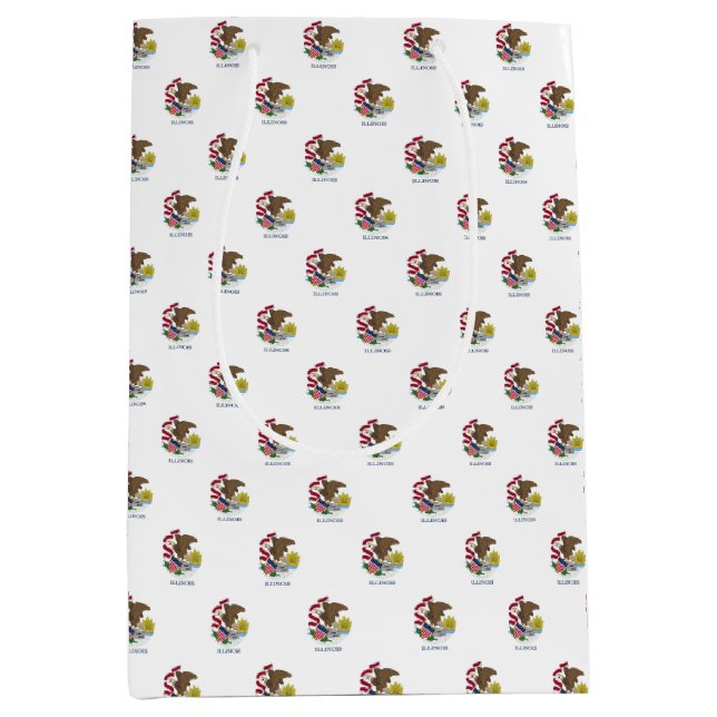 Gift Bag with flag of Illinois State, USA (Front)