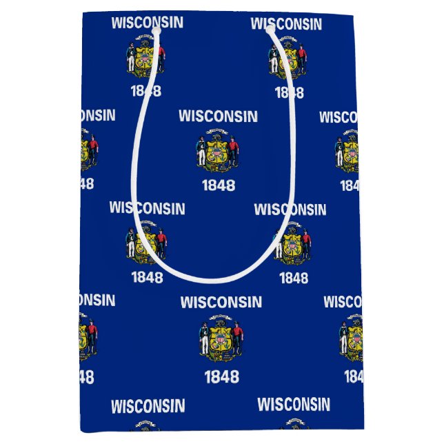 Gift Bag with flag of Wisconsin, USA (Front)