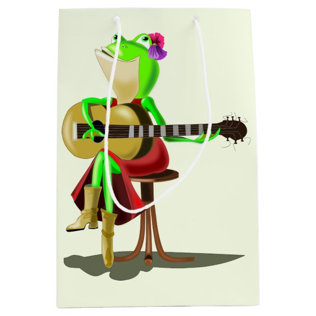 Gift Bag with Frog Playing Guitar (Front)