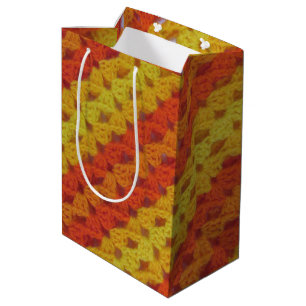 Gift Bag - Yellow and Orange diagonal pattern
