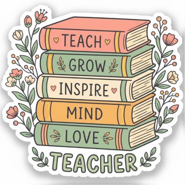Gift Books + Cute Flowers | Teacher Appreciation (Front)