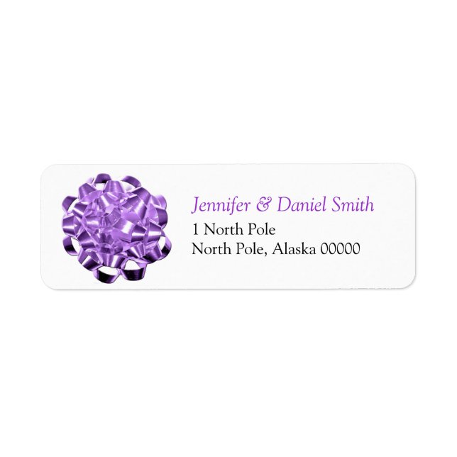 Gift Bow Christmas Self Adhesive Label Return Address Label (Front)