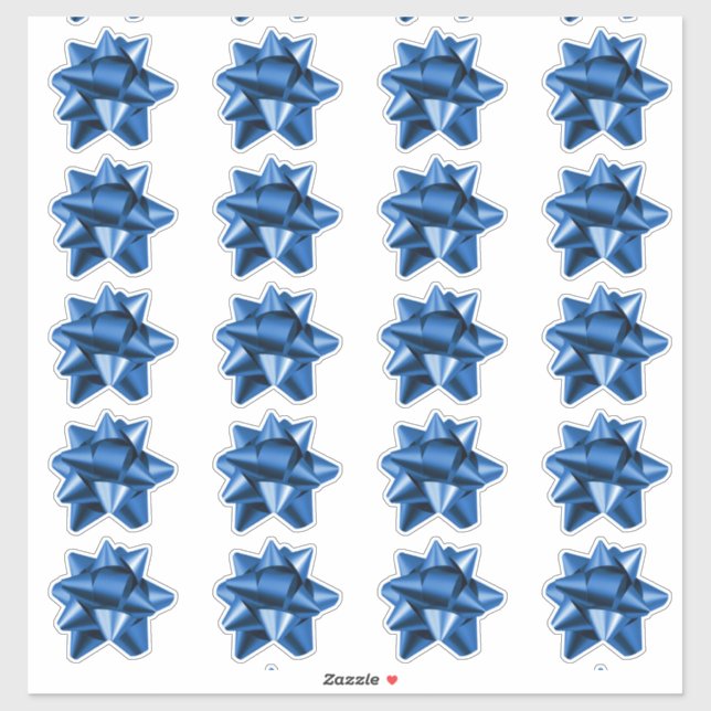 Gift Bow | Stickers | 20 per sheet | Blue (Sheet)