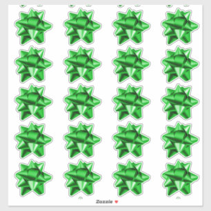 Gift Bow   Stickers   20 per sheet   Green
