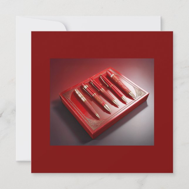 Gift Box And Five Unique Ballpoint Pens (Front)