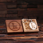 Gift Box and Ivory Acrylic Monogram Keychain<br><div class="desc">Monogrammed Key Chain comes with personalised wood gift box in 12 vibrant colours.</div>