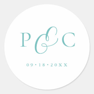 Gift Box Blue Wedding Calligraphy Envelope Sticker