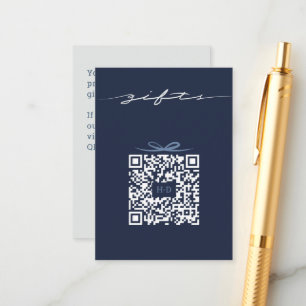Gift Box & Bow QR Code   Wedding Registry Enclosure Card