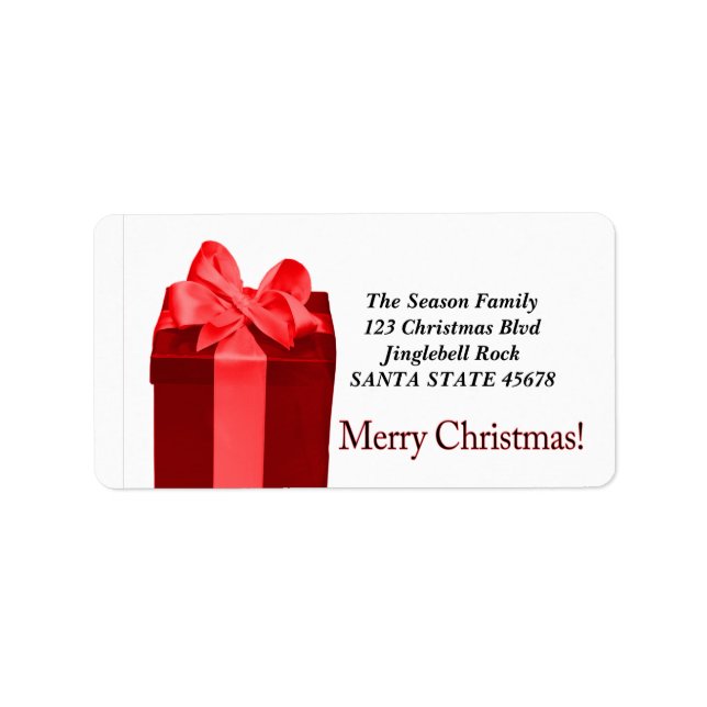 Gift Box Merry Christmas address label (Front)