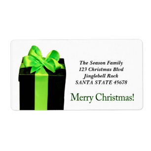 Gift Box Merry Christmas address label