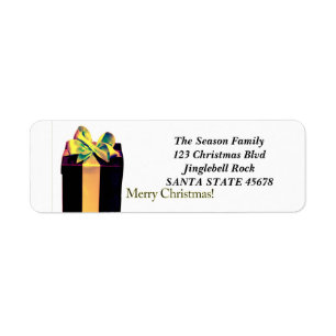 Gift Box Merry Christmas address label Return Address Label
