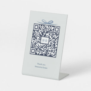Gift Box QR Code Wedding Registry & Cash Fund Pedestal Sign