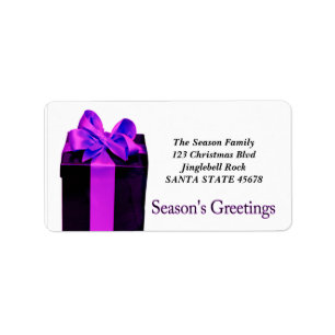 Gift Box Season's Greetings address label