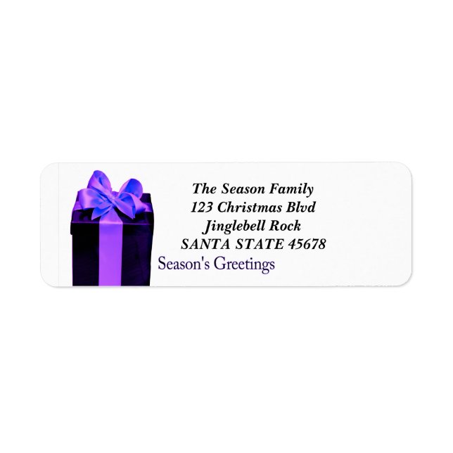 Gift Box Season's Greetings address label Return Address Label (Front)