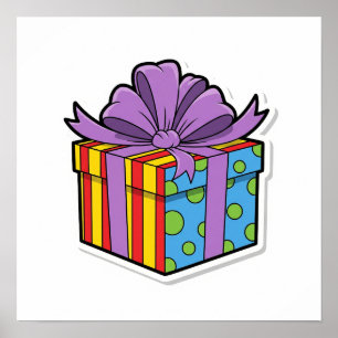Gift Box Sticker Poster