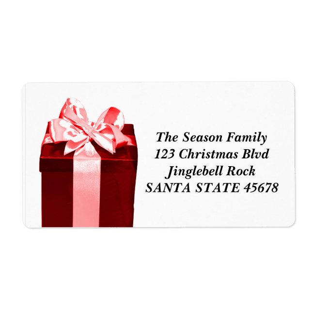 Gift Box with satin bow address label (Front)