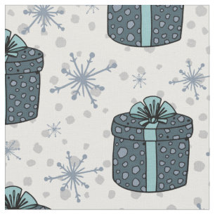 Gift Boxes And Snowflakes Fabric