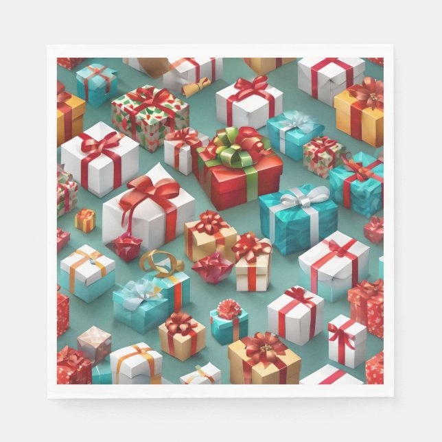 Gift boxes, wrapped presents. napkin (Front)