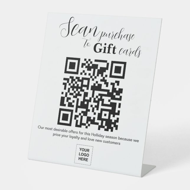 Gift card Purchase QR code Pedestal Sign (Front)