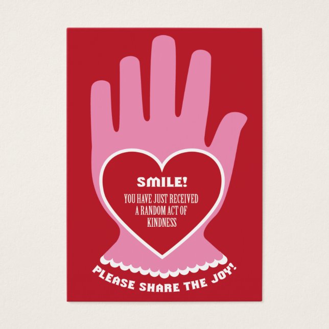 Gift Card: Random Act of Kindness in Red & Pink (Front)