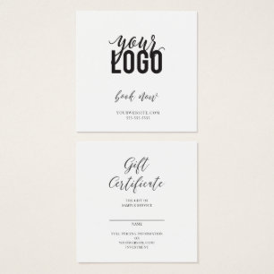 Gift Certificate and business card