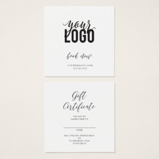 Gift Certificate and business card