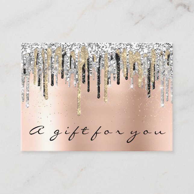 Gift Certificate Beauty Shop Hair Nails Rose Gold (Front)