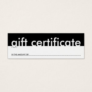 gift certificate (blank amount)
