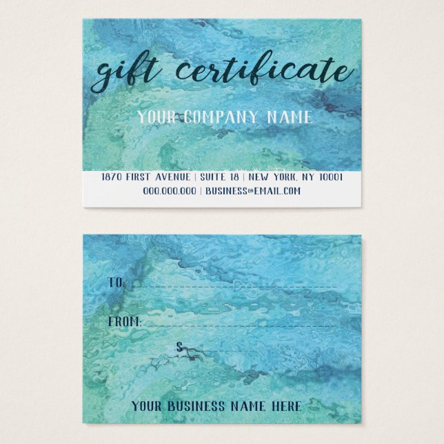 Gift Certificate Card Mighty, 3.5" x 2.5",Standard (Front & Back)