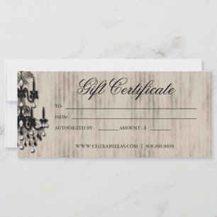 Gift Certificate Chandelier Nail Hair Salon