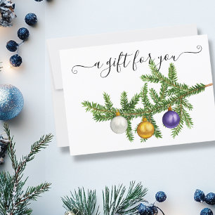 Gift Certificate Christmas Pine Branch 